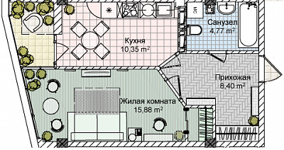 Квартира 40,36  стоимостью  рублей в Комплекс «Victory Hills»    Севастополь Крым  