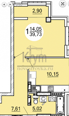 Квартира 39,73  стоимостью 3400400 рублей в ЖК "Олимпия"    Севастополь Крым  