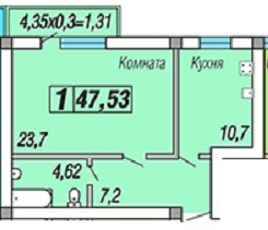 Квартира 47,53  стоимостью 2566620 рублей в ЖК "Скифия"    Севастополь Крым  