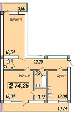 Квартира 74,25  стоимостью 3935250 рублей в ЖК "Скифия"    Севастополь Крым  